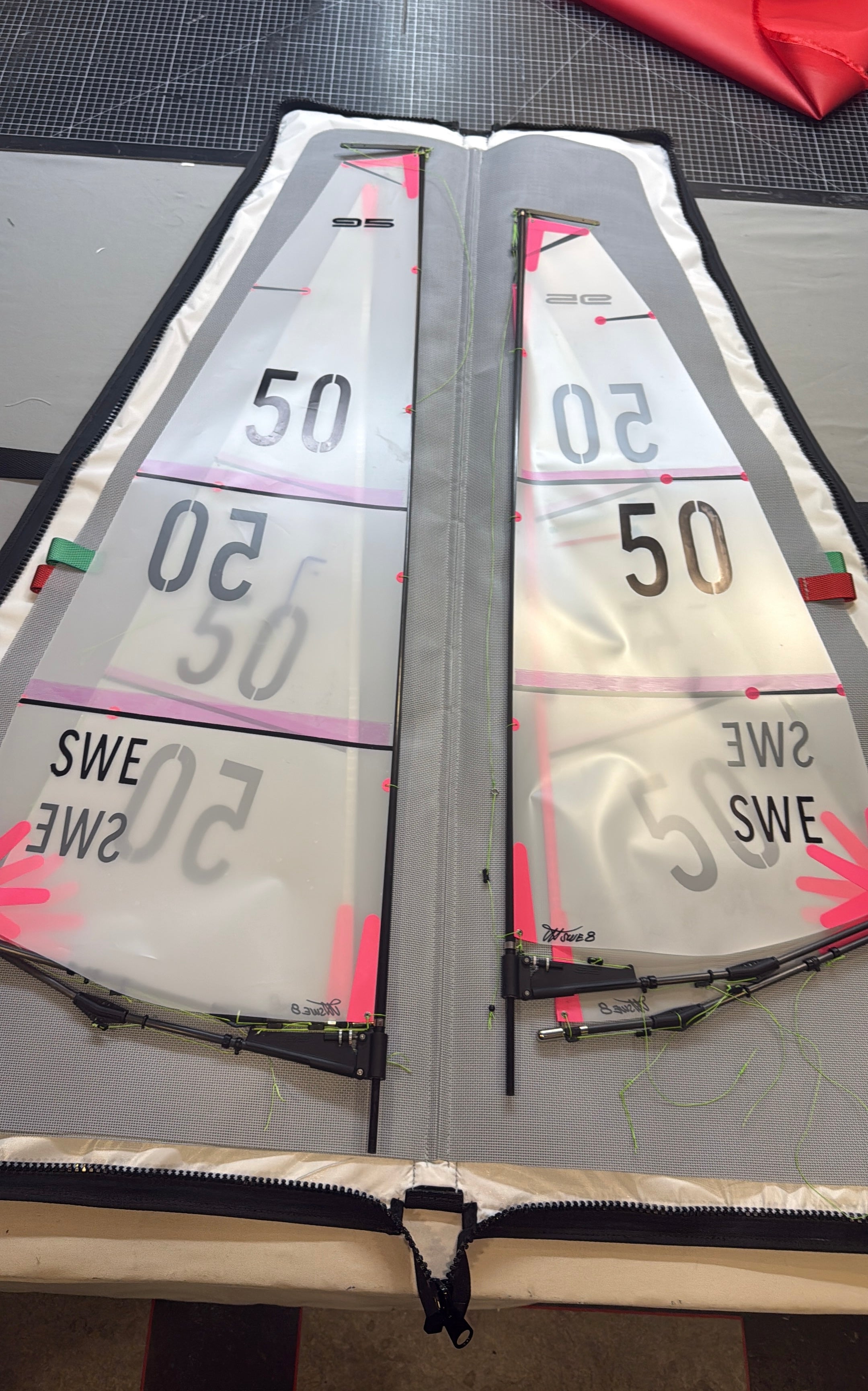 Sail wardrobe for radio controlled sailboats